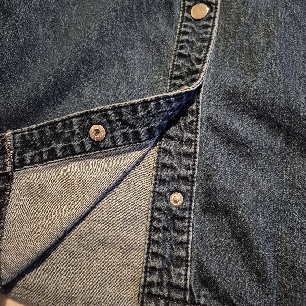 Eloquii women's 14/16 chambray snap closure shacket no belt VGUC - Picture 2 of 6